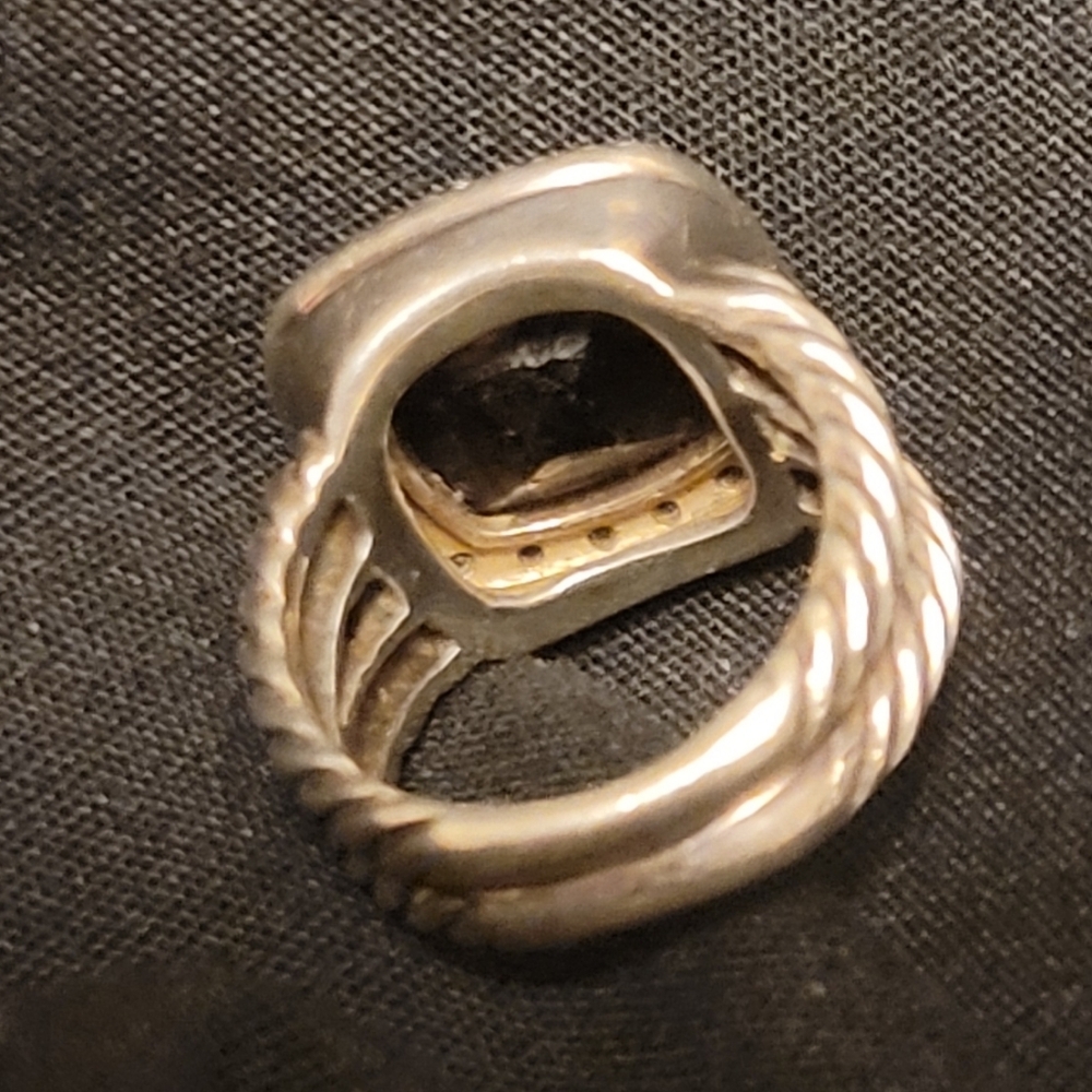 David Yurman Smoky Topaz And Diamond Ring - Picture 3 of 4